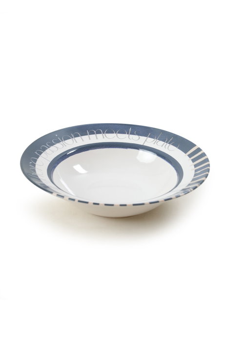 Hermia Platos de Cerámica Azul Oscuro y Blanco, 6 Piezas